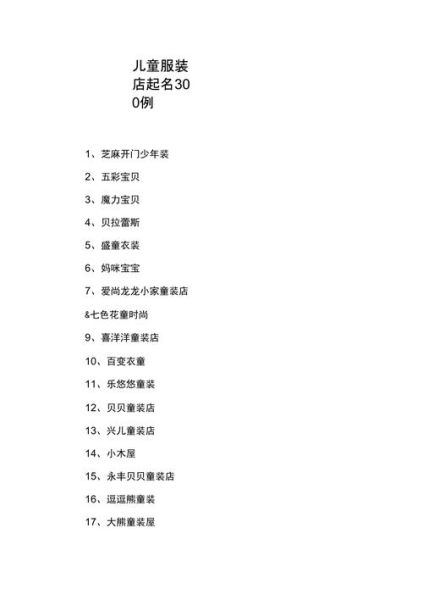童裝店起名(名字太普通怎么辦)