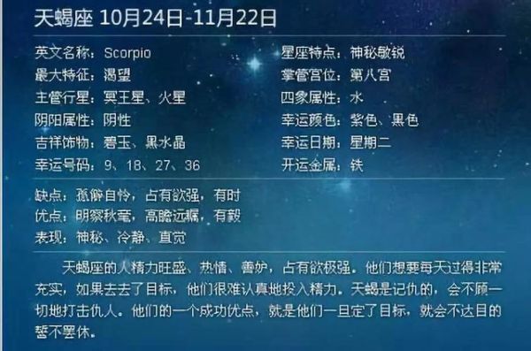 天蝎座幾月到幾月過生日(是不是10月底到11月底)
