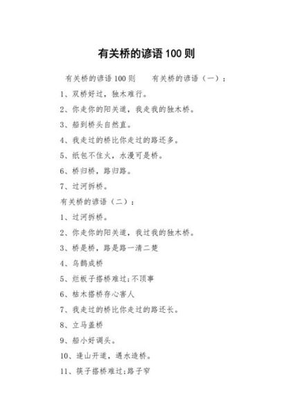 橋的諺語(真是天方夜譚)