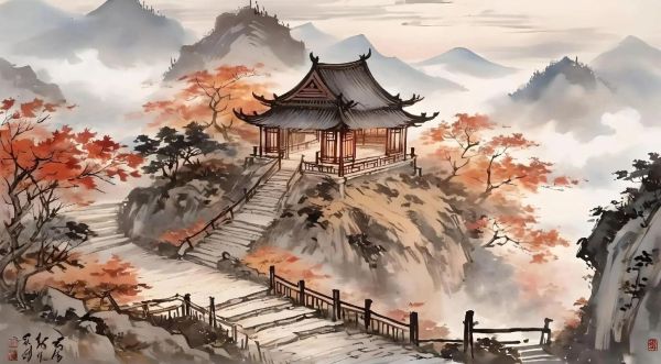 遠(yuǎn)上寒山石徑斜白云深處有人家意思( 那深秋的楓葉為什么比二月花還紅呢)