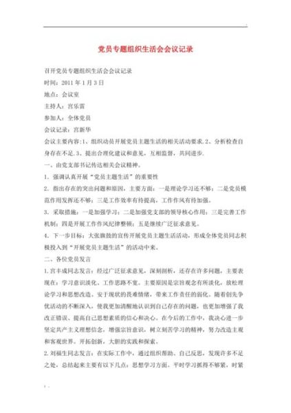 專題組織生活會會議記錄( 會議記錄怎么寫才規(guī)范)