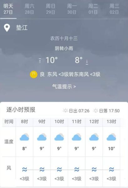 墊江24小時(shí)天氣預(yù)報(bào)(未來幾天會(huì)有降溫嗎)