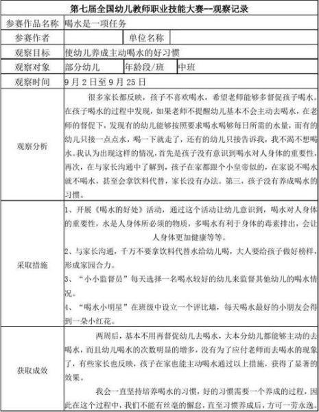 大班日常生活觀察記錄( 老師怎么才能讓他們好好喝水)