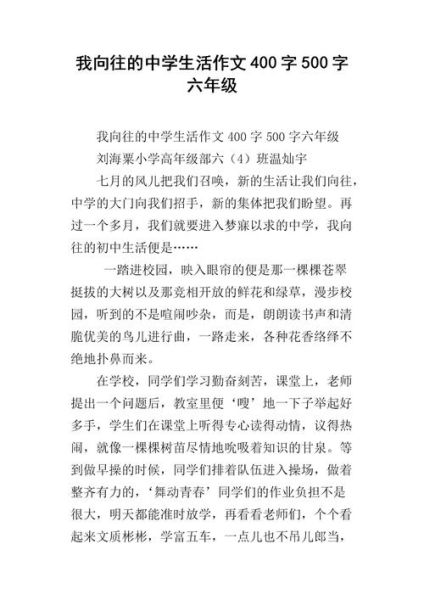 我向往的高中生活(  你準(zhǔn)備如何度過這三年)