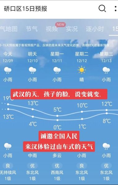 武漢今日天氣預報(出門要不要帶傘呢)